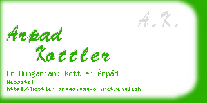 arpad kottler business card